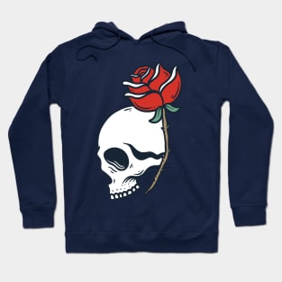 Skull and Red Roses Hoodie